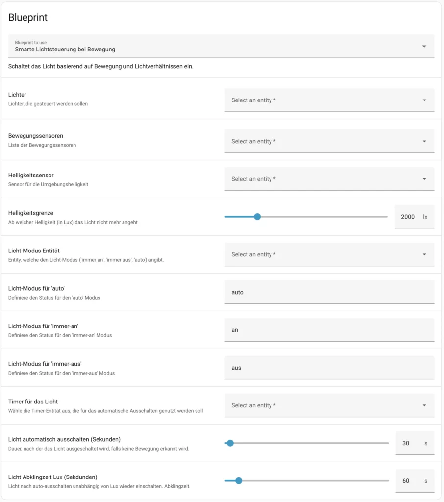 Blueprint - Smart motion light control